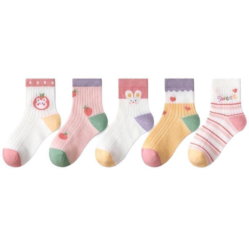 靴下 キッズ 女の子 薄手 メッシュ かわいい 通気性 春夏 子供 中筒 ソックス 1歳 2歳 3歳 4歳 5歳 6歳..