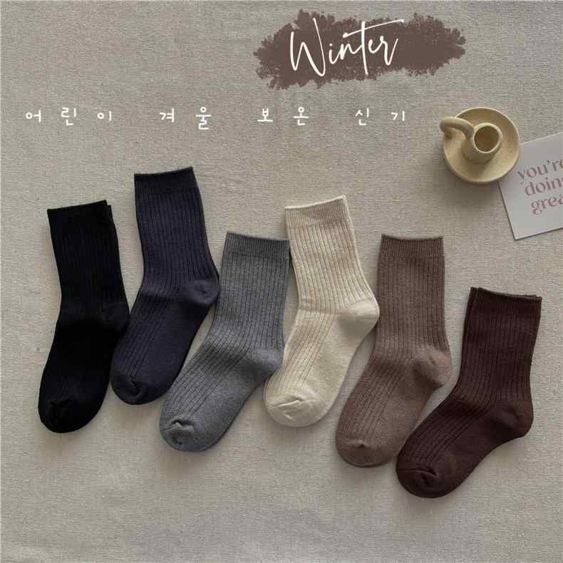 靴下 キッズ 子供 秋冬 厚手 男の子 女の子 ミドル丈 リブ 無地 1歳 2歳 3歳 4歳 5歳 6歳 7歳 8歳 9歳 10歳 11歳 12歳