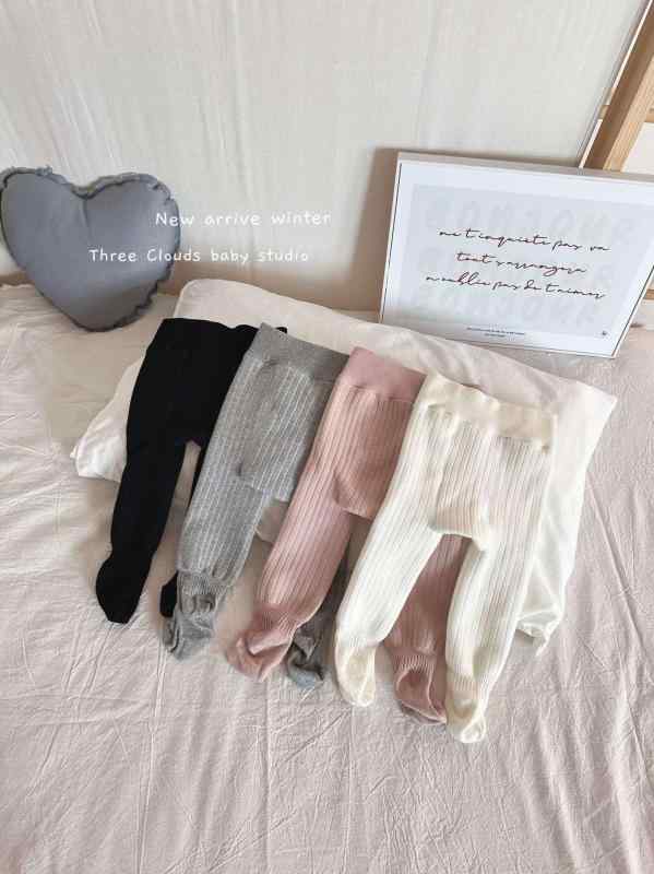 キッズ ベビー タイツ 厚手 裏起毛 綿混紡 無地 ガールズ 赤ちゃん 幼児 普段使い かわいい 秋冬 ピンク系 グレー ブラック