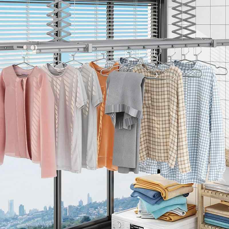 ハンガー ステンレス 鋼製 防風 スプリングフック 丈夫 厚め 落下防止 屋外 ベランダ 物干し
