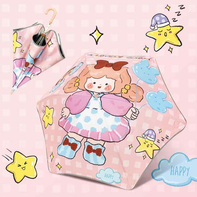傘 キッズ 子供用 男の子 女の子 長傘 かわいい カートゥーン 軽量 晴雨兼用 グラスファイバー骨 安全 ..