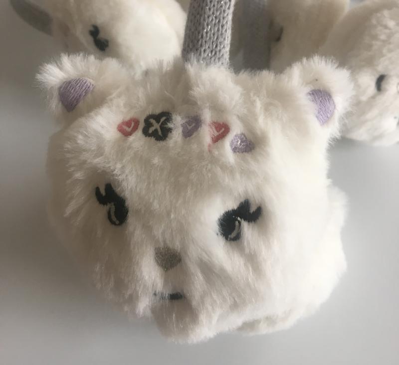 イヤーマフ 子供用 猫耳 ニット あったか イヤーウォーマー 防寒 ホワイト 秋 冬