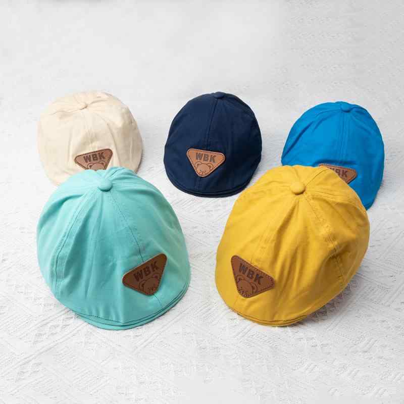 帽子 ベビー 春夏 秋冬 ベレー帽 綿 ポリエステル 無地 0歳 6ヶ月 乳幼児 イエロー ブルー ベージュ
