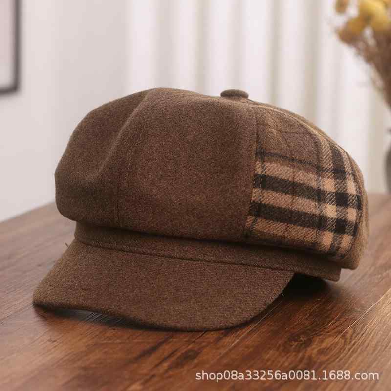 帽子 レディース 秋冬 英伦風 格子柄 ベレー帽 キャスケット かわいい 小顔効果 防寒 保温 普段使い お..