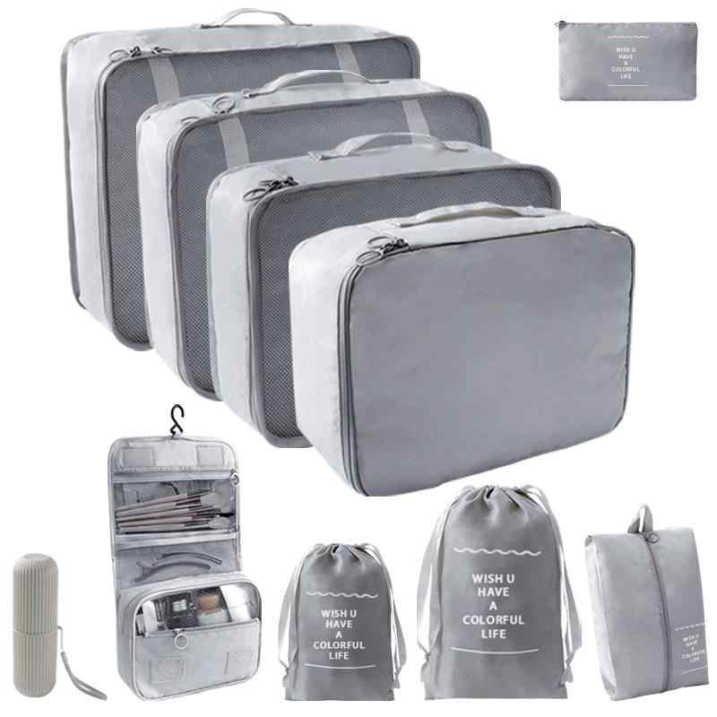 旅行用収納セット 折り畳み 洗面用品カップ付き 10点セット 収納バッグ アレンジケース ポーチ 多用途 ..