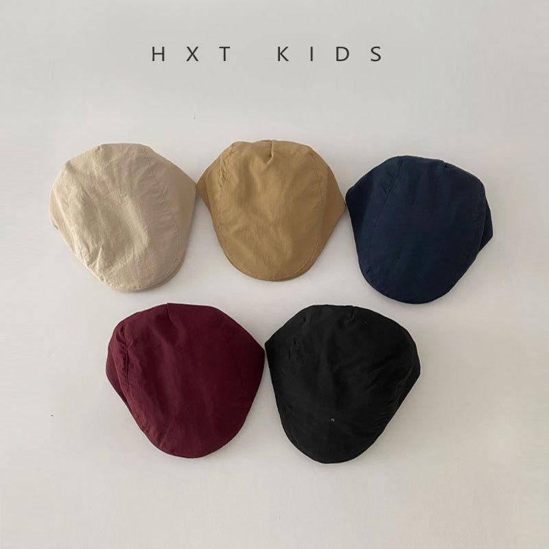 帽子 子供用 画家帽 サマー ベレー帽 無地 レトロ キャップ ベビー ファッション小物 ベージュ カーキ ..