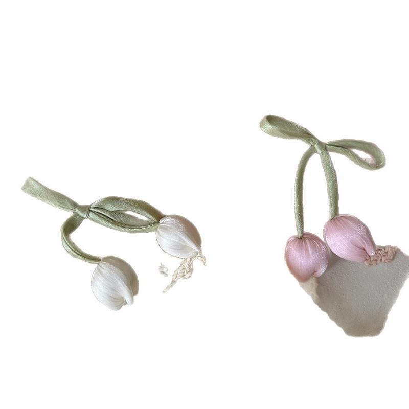 麦わら帽子 キッズ 女の子 チューリップ ハット 春夏 UVカット 日焼け防止 あご紐付き ベージュ ピンク..