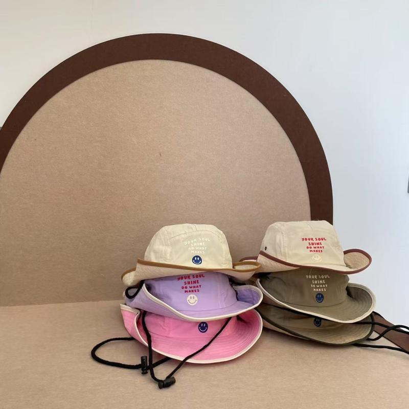 帽子 キッズ 速乾 遮陽 登山 漁夫帽 子供 スマイル 日除け ベージュ カーキ ピンク グリーン パープル ..