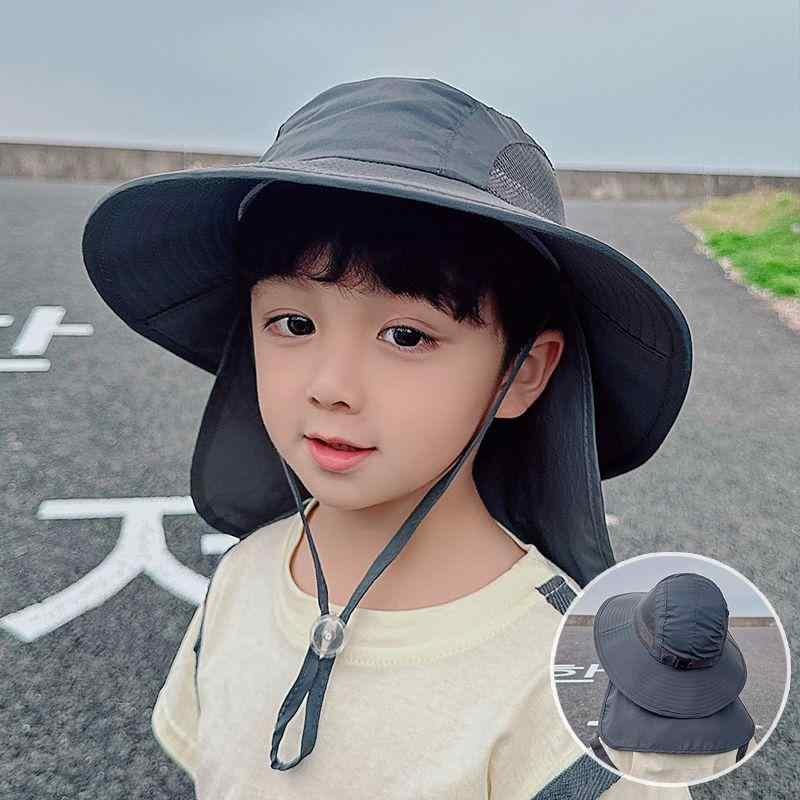 麦わら帽子 キッズ 子供用 UVカット 日焼け止め 熱中症対策 通気性 メッシュ 漁師帽 あご紐付き ショー..