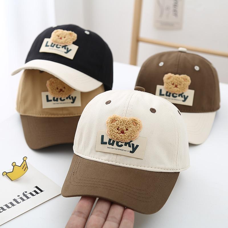 帽子 キッズ 男の子 子供用 野球帽 小熊 刺繍 日よけ UVカット 4歳 5歳 6歳 7歳 8歳 春夏秋冬