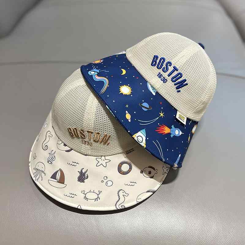 帽子 キッズ ベビー 大檐帽子 子供用 サンハット 日よけ 紫外線対策 通気性 吸湿速乾 深青色 ベージュ ..