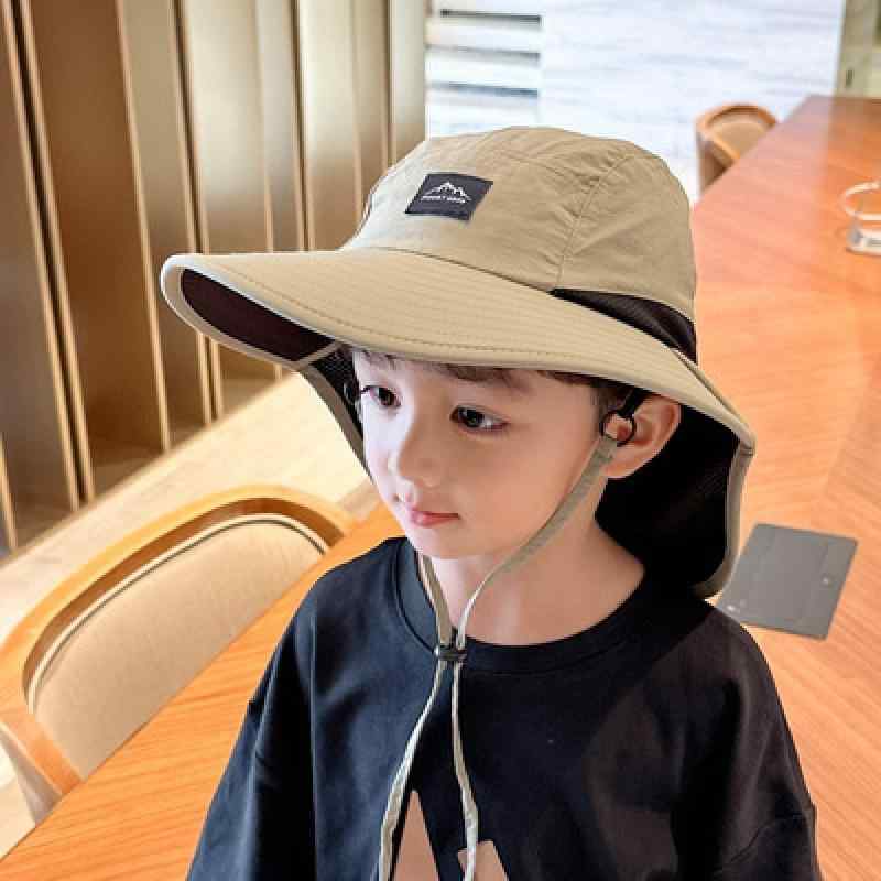 帽子 キッズ 春夏 大つば 日よけ UVカット 男の子 女の子 ポリエステル 漁夫帽 カーキ 軍グリーン 紺色..