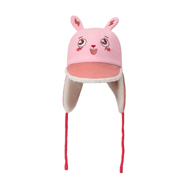 帽子 子供用 秋冬 防寒 軟檐 キャップ ピンク ウサギ ブルー 恐竜 1歳 2歳 4歳 5歳 ポリエステル