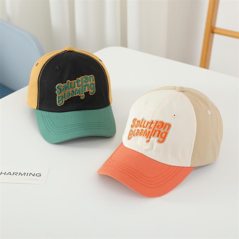 キッズ 帽子 男の子 野球帽 キャップ 春秋 薄手 遮陽 紫外線対策 コットン オレンジ グリーン イエロー..