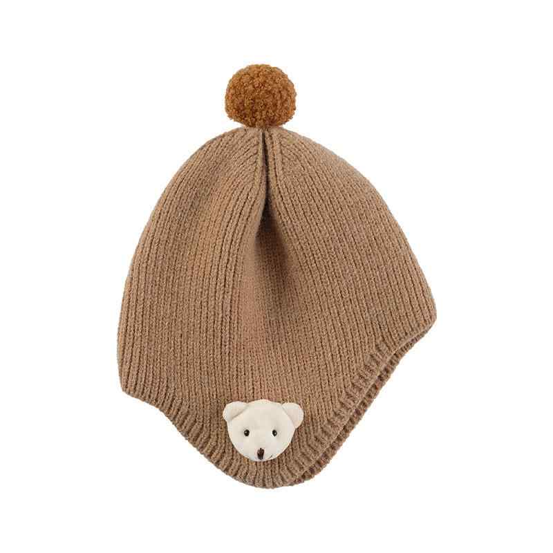 帽子 ベビー キッズ ニット帽 かわいい 小熊 裏起毛 あったか 子供用 男の子 女の子 防寒 秋冬