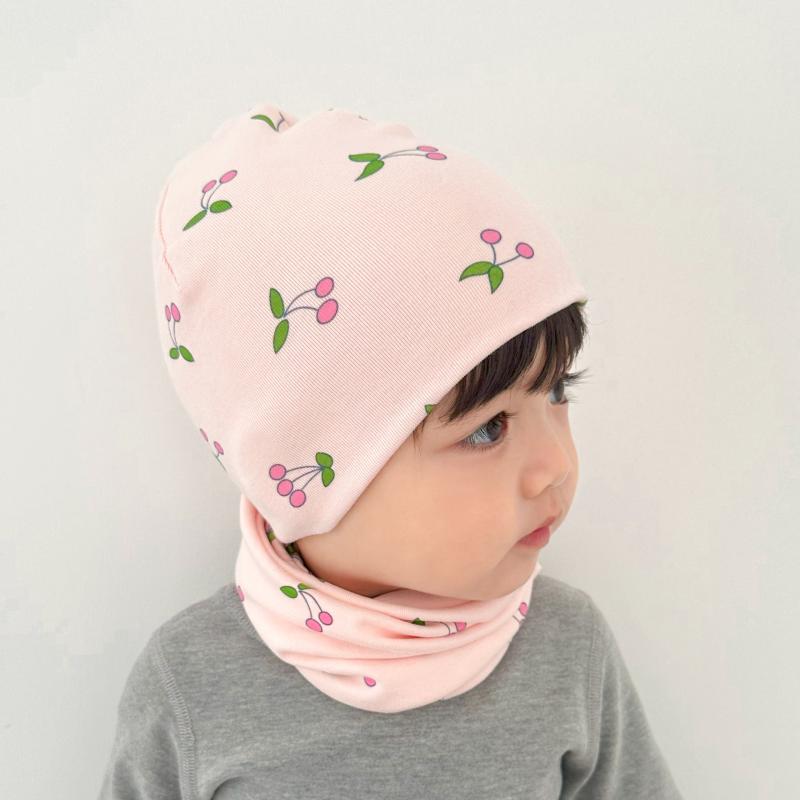 帽子 ベビー キッズ かわいい カートゥーン 赤ちゃん 幼児 帽子 マフラー セット 冬 防寒 保温