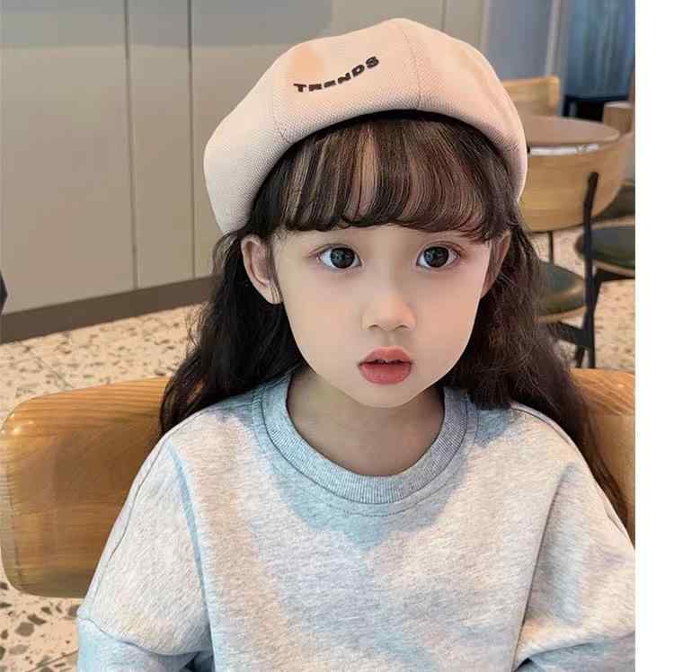 ベレー帽 キッズ 女の子 子供 八角帽 ウール混 無地 秋冬 防寒 保温 紫外線対策 日よけ かわいい ガー..