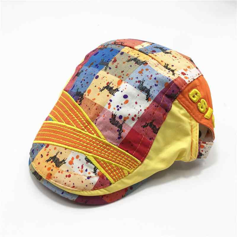 帽子 キッズ 麦わら帽子 子供用 イングリッシュ ベレー帽 キャンディカラー コットン 春夏 アウトドア ..