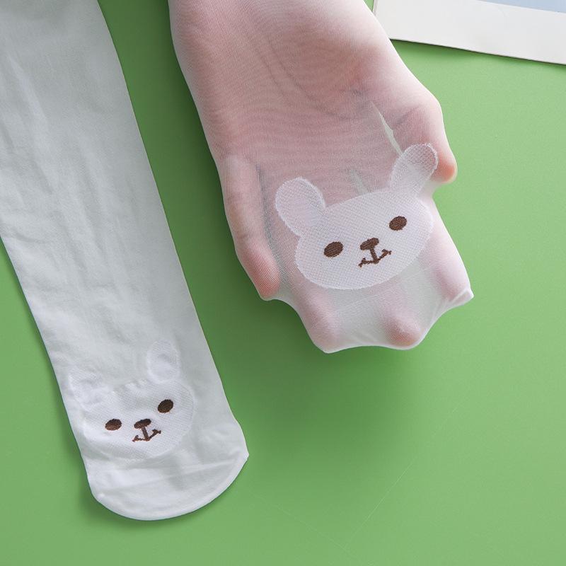 キッズ ダンス用ストッキング 薄手 タイツ 白 レッスン 練習着 滑り止め 女の子 子供 ナイロン