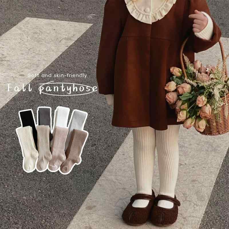 子供用 タイツ 春秋 女の子 ベビー レギンス 綿 無地 リブ かわいい おしゃれ A類 70 80 90 100 110 12..