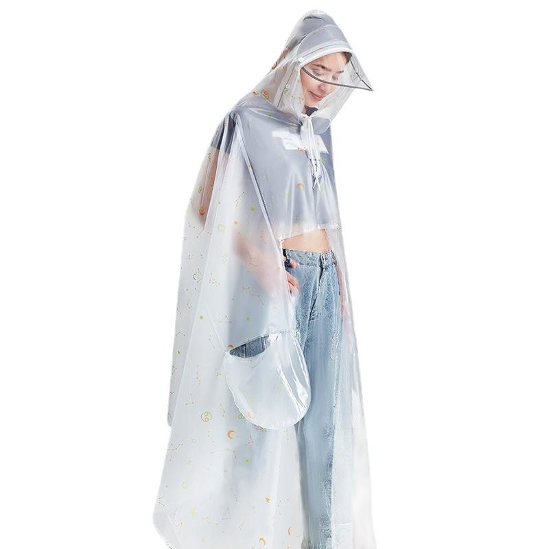 バイク スクーター用レインコート レディース バイク用レインポンチョ ロング丈 全身 膝下丈 PVC素材 ..