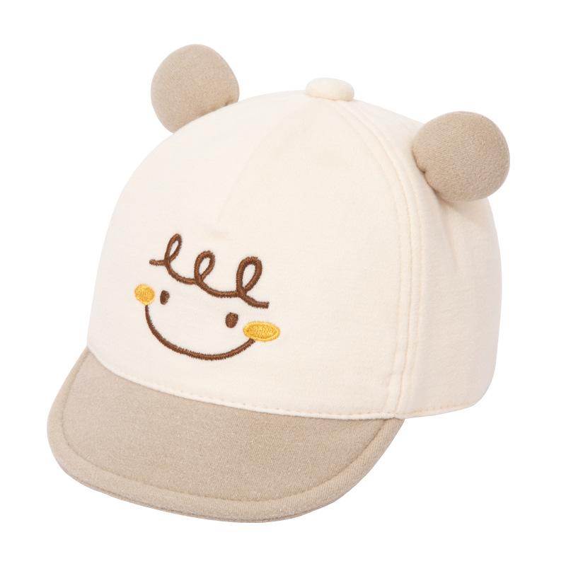 帽子 ベビー・キッズ 鸭舌帽 男の子 日よけ帽子 調節可能 通気性 保温 防風 象牙白 40cm 42cm 44cm 46c..