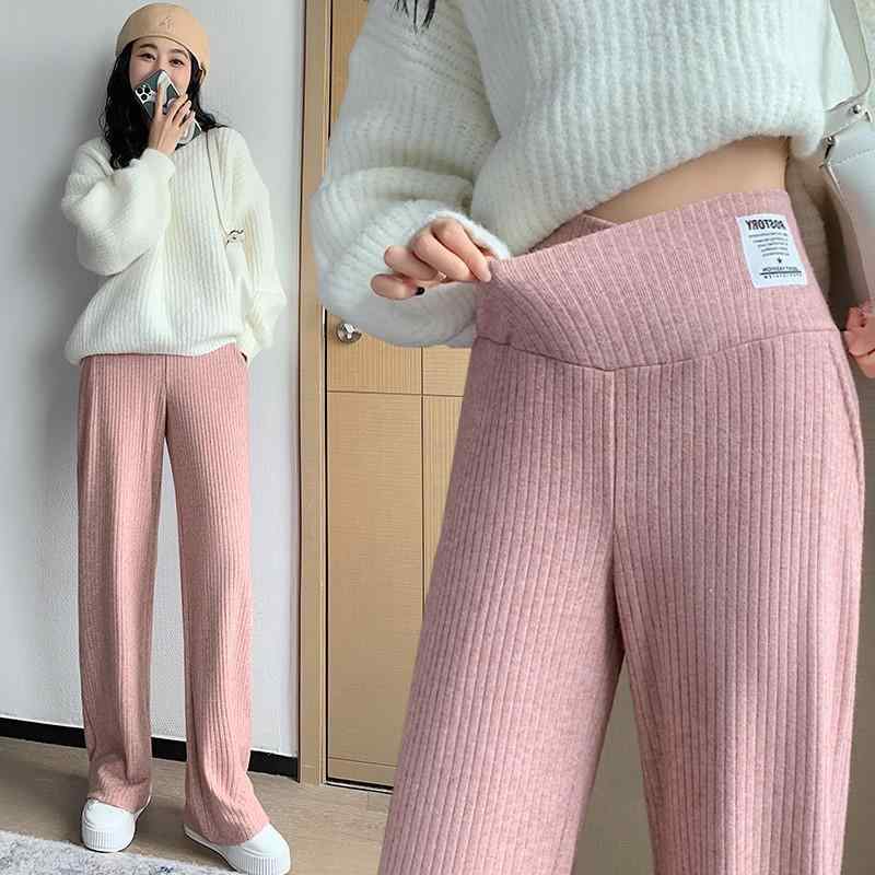 マタニティ パンツ 春秋 春物 妊婦 ズボン ローライズ ストレート ワイドレッグ ロングパンツ コットン..