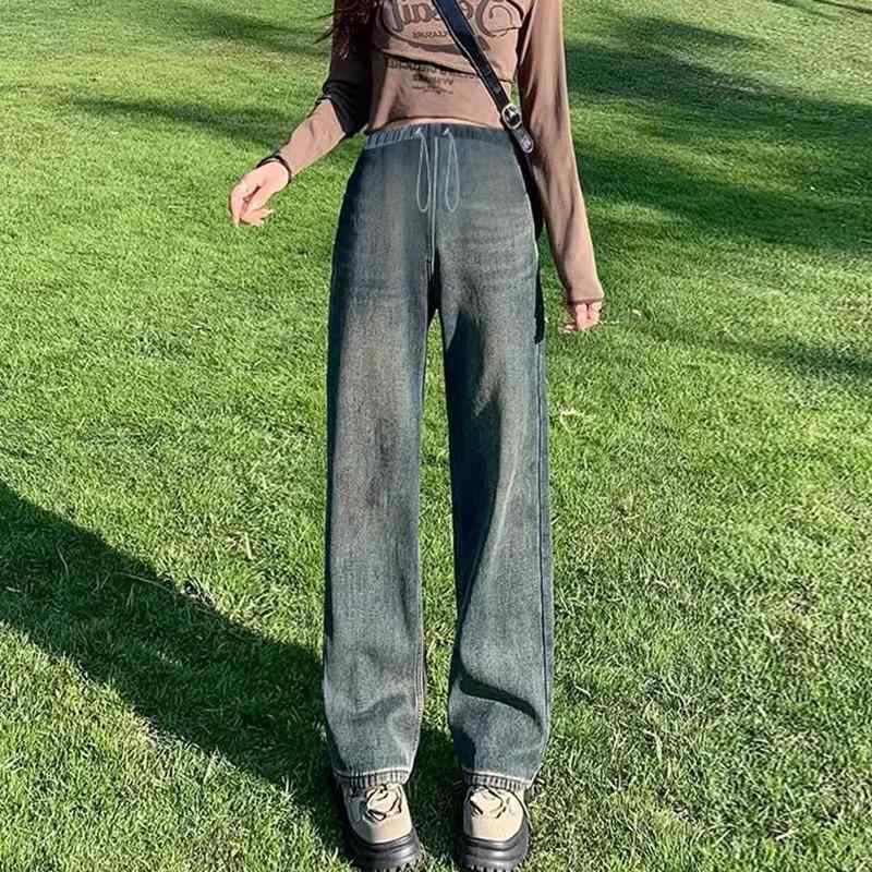 マタニティ デニム パンツ 春物 妊婦 ズボン ゆったり 体型カバー 刺繡 調整紐付き ワイドレッグ ジー..