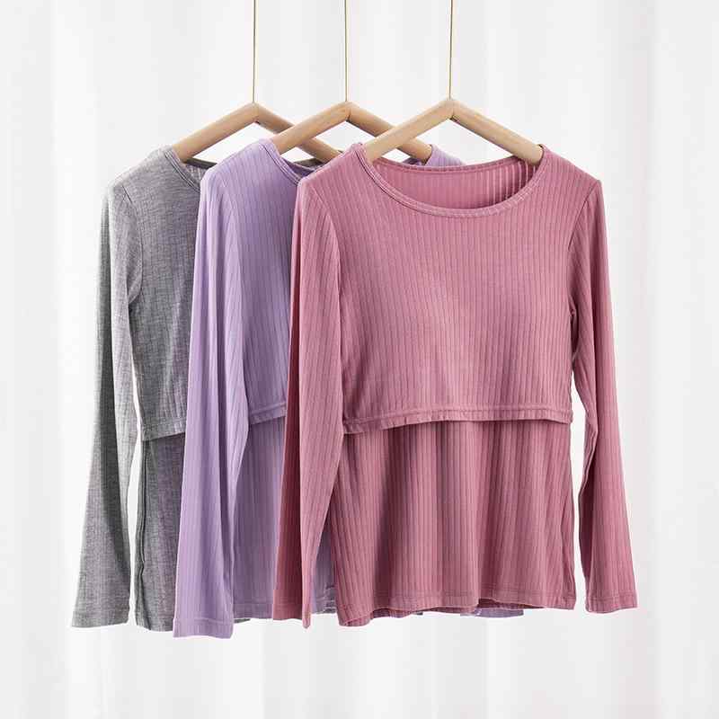 マタニティ トップス 長袖 大きいサイズ Tシャツ ブラなし 授乳服 高弾性 ホームウェア ゆったり ラウ..