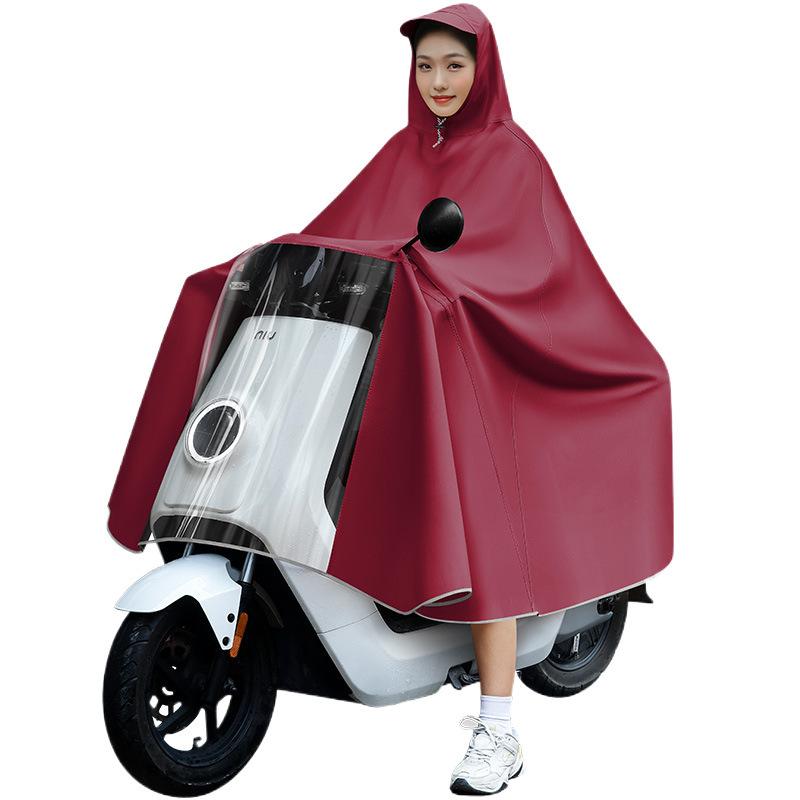 レインコート レディース 電動自転車 バイク用 厚手 ロング丈 全身 暴雨対策 防水 防風 4XL 5XL 赤 青 ..