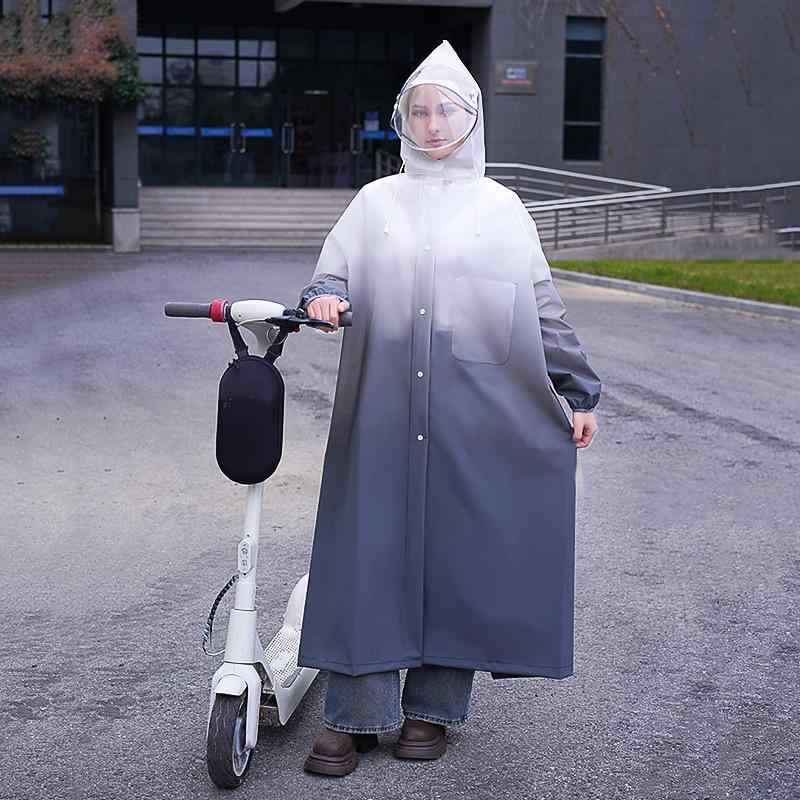 レインコート レディース バイク 自転車 ロング丈 ポンチョ メンズ 男性用 EVA 防水 防雨 パープル ブルー グリーン グレー