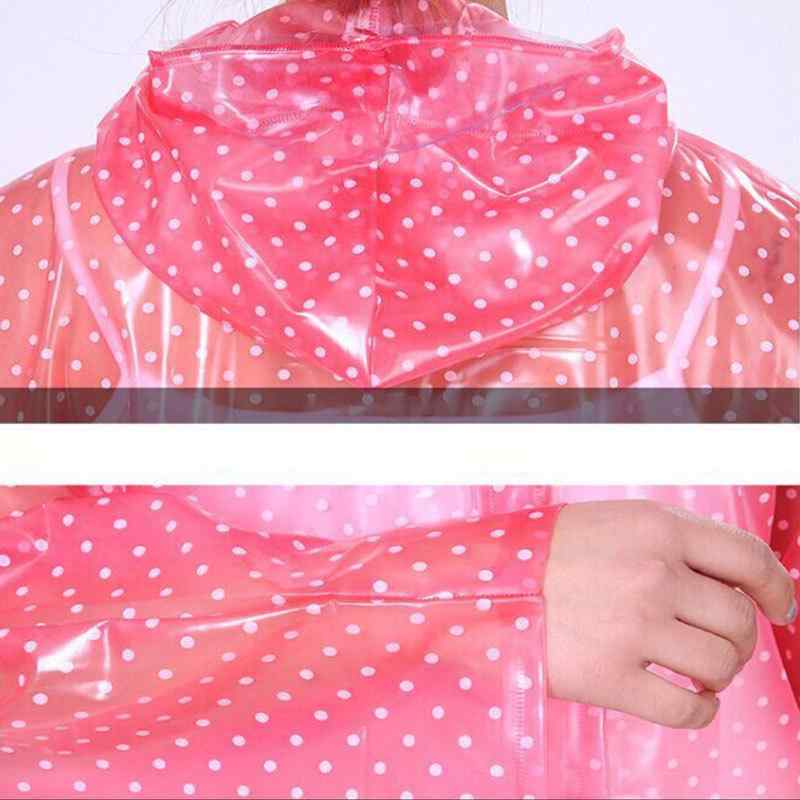 レインコート レディース バイク用 厚手 オックスフォード生地 透明 ポンチョ 一体型 ロング丈 レッド パープル 青色