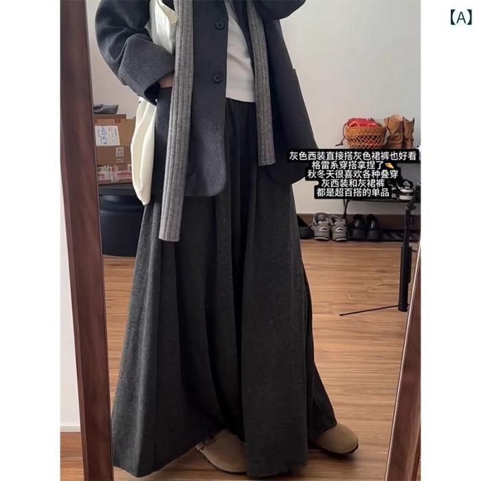 マタニティ パンツ 春秋 薄手 ゆったり らくちん ワイドレッグ ズボン下 コットン 混紡 妊婦 長ズボン ..