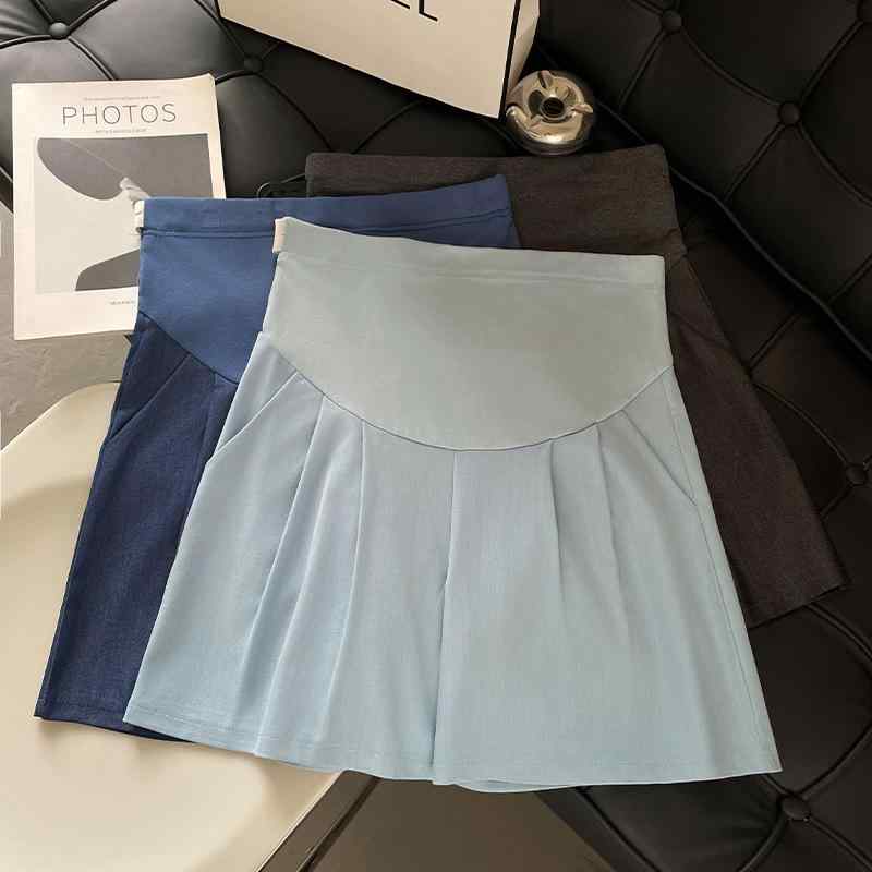 マタニティ デニム ショートパンツ レディース 5分丈 ワイドレッグ 妊婦 ズボン 調整可能 春夏 快適 伸..