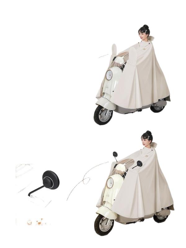 雨具 レディース 大人用 レインポンチョ 電気自動車 バイク用 レインコート 厚手 防水 防雨 高襟 ミラ..