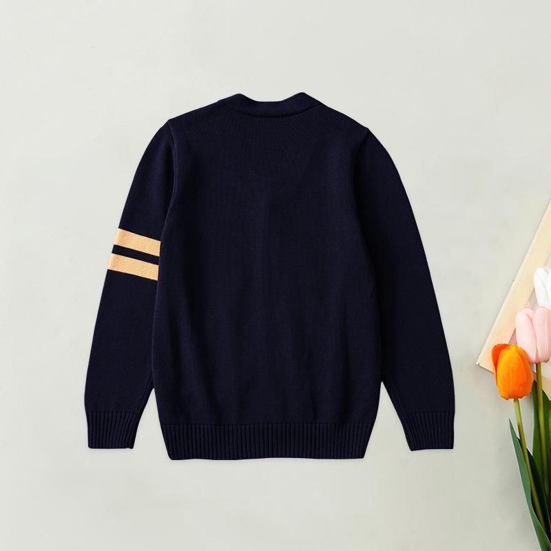 ニット カーディガン 小学校 制服 スクール Vネック 男女兼用 子供 キッズ 綿100% 紺 アウター 男の子 ..