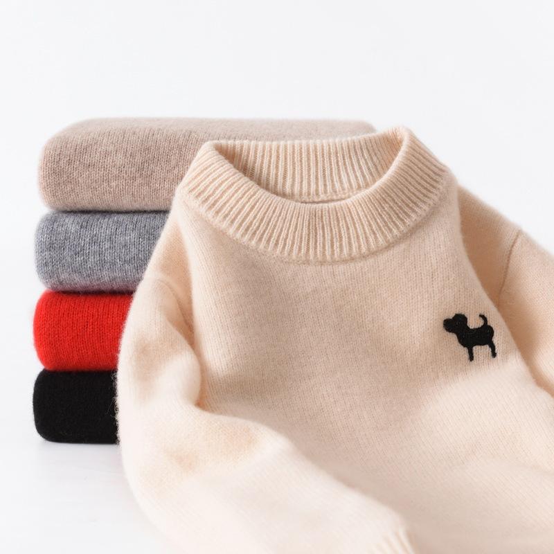 子供服 ニット・セーター 秋冬 キッズ ニット セーター 男の子 女の子 ウール100％ 刺繍 アニマル 厚手..