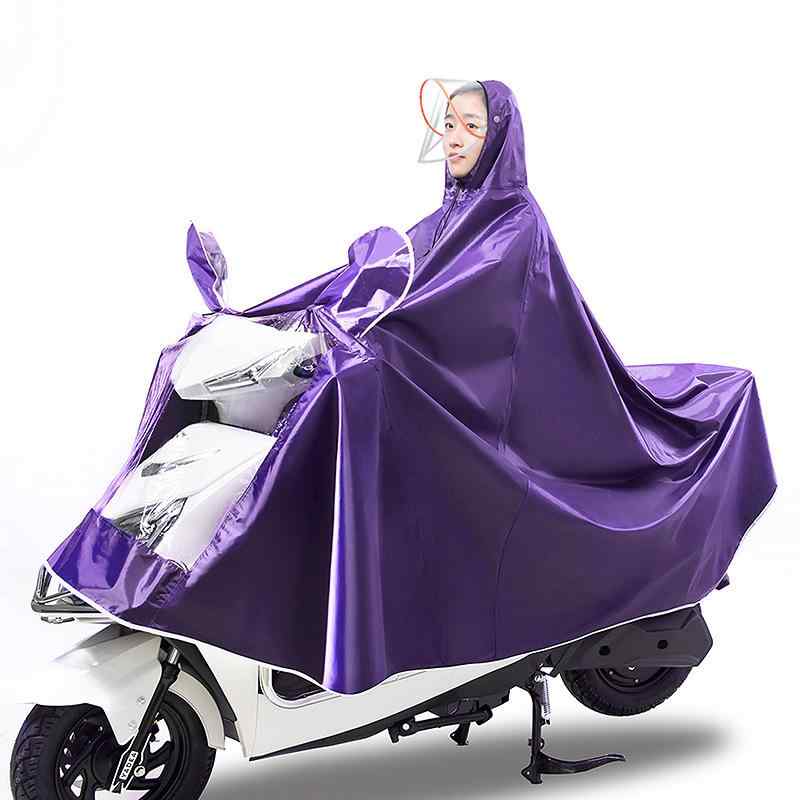 レインコート バイク スクーター レディース メンズ 大人用 加厚 ポンチョ 顔ガード 防水 防雨