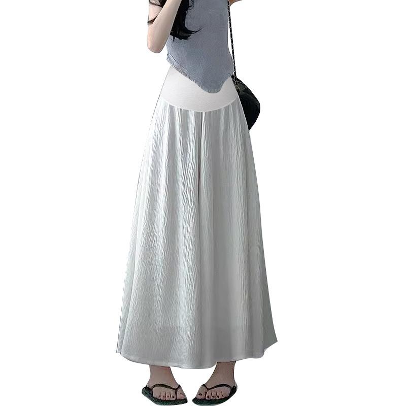 マタニティ スカート付きパンツ 春夏 薄手 Aライン フレア 7分丈 ワイドレッグ パンツ キュロット 妊婦..