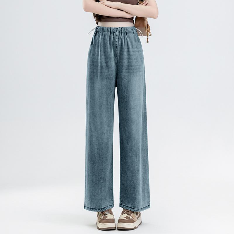 マタニティ デニム 産前産後 パンツ テンセル ストレッチ 9分丈 ワイド 薄手 通気性 妊婦服 ズボン 春..