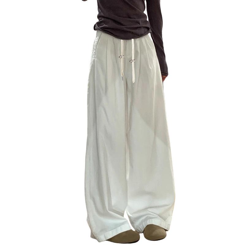 マタニティ デニム パンツ レディース 春秋 白色 ワイドレッグ ハイウエスト 小柄 垂れ感 ゆったり ス..