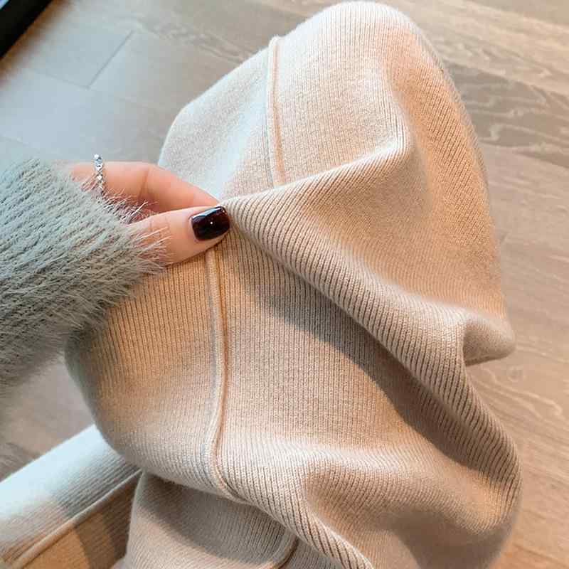 マタニティ ニット ワイドレッグ パンツ スカート 秋冬 妊婦 産後 ウエストゴム ゆったり 羊毛 混紡 托..