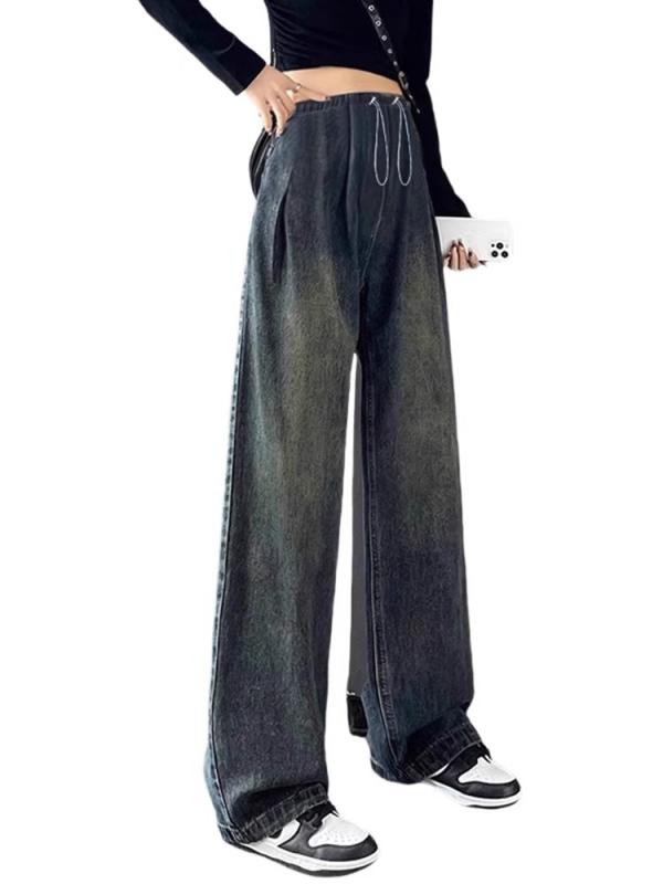 マタニティ デニム パンツ 秋冬 ローライズ お腹楽ちん ワイドレッグ ストレート 妊婦 ズボン ゆったり..