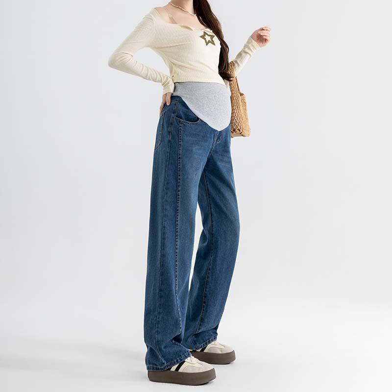 マタニティ ジーンズ 春 ゆったり ストレート 大きいサイズ 妊娠 産前産後 妊婦 ズボン デニム ジーパ..