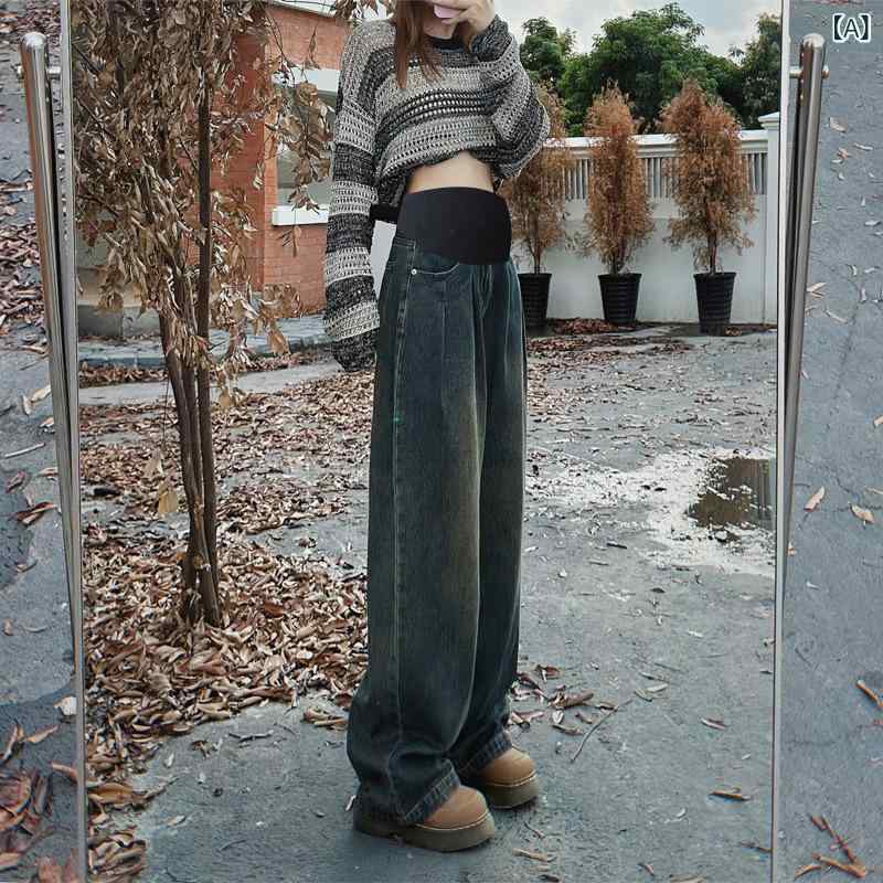 マタニティ デニム ジーンズ パンツ 妊婦 ズボン コットン 水色 ストレート 伸縮性 ゆったり 春 秋