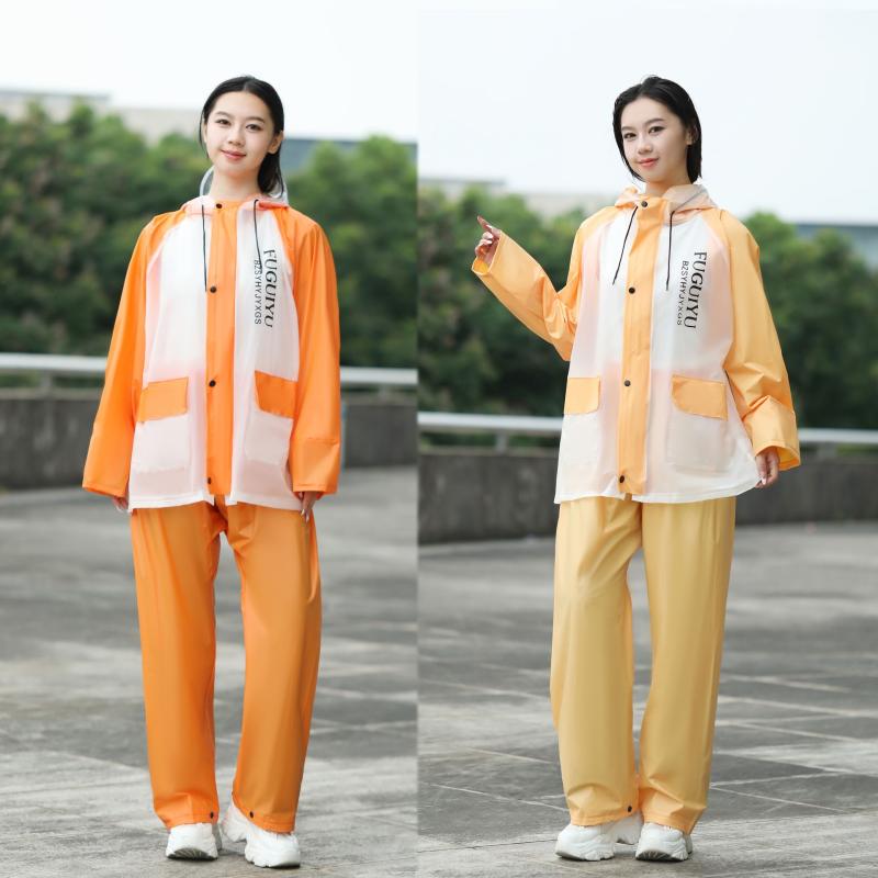 レインコート レディース バイク用 上下セット 防水 大人用 フード付き ブラック ホワイト 湖ブルー 碧緑 ピンク系 オレンジ 浅驼色