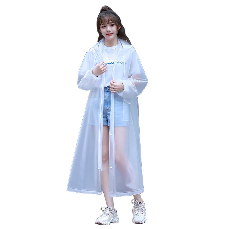 レインコート レディース バイク用 ポンチョ EVA 長袖 フルカバー 携帯 厚手 防水 アウトドア カッパ 透明 白 ベージュ ブルー ピンク 紫 黄色 黒