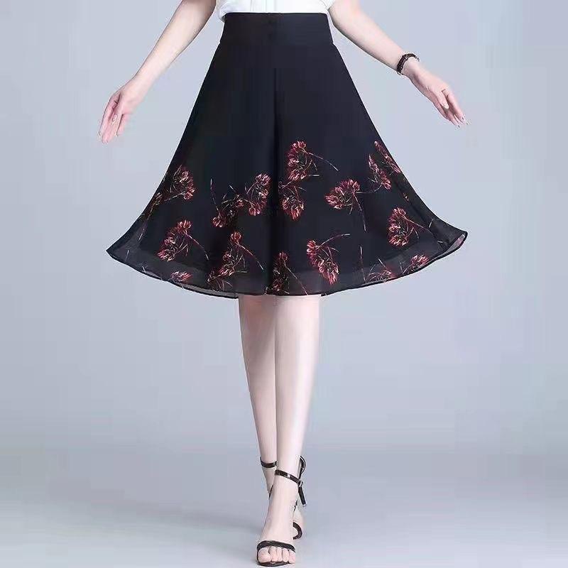 スカート レディース 五分丈パンツ ポリエステル繊維 楊柳 高腰 ワイドレッグパンツ ゆったり 30代40代..