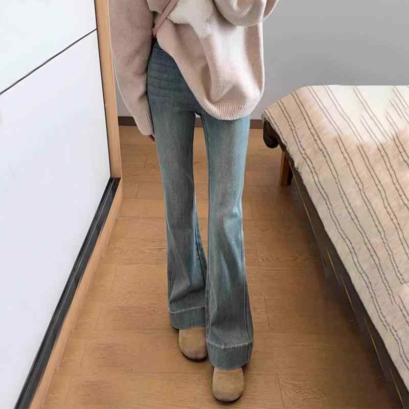 マタニティ デニム パンツ ゆったり ワイドレッグ 妊婦 ズボン ゴム ウエスト 産前 産後 ストレッチ 美..