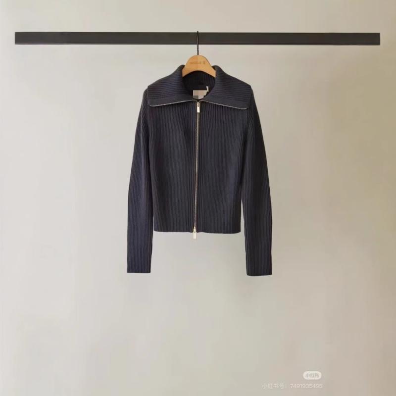 ニット レディース カーディガン ウール 翻領 ブルーグレー 赤茶色 厚手 ゆったり 通勤 秋冬